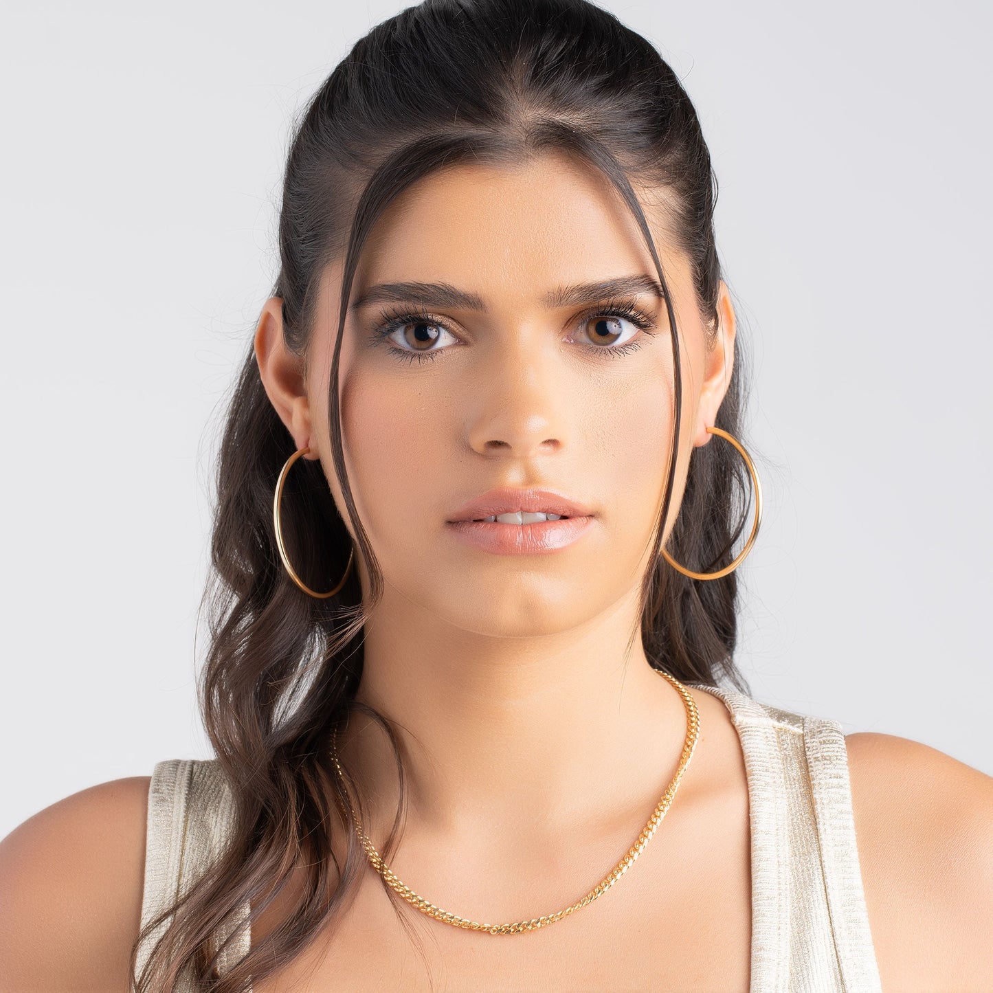 18K Gold Plated 3MM Endless Hoop Earrings
