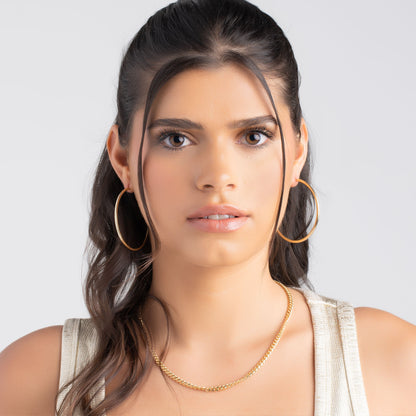 18K Gold Plated 3MM Endless Hoop Earrings