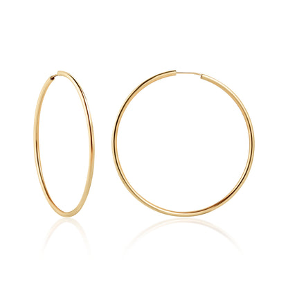 18K Gold Plated 3MM Endless Hoop Earrings