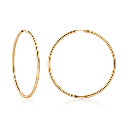 18K Gold Plated 3MM Endless Hoop Earrings
