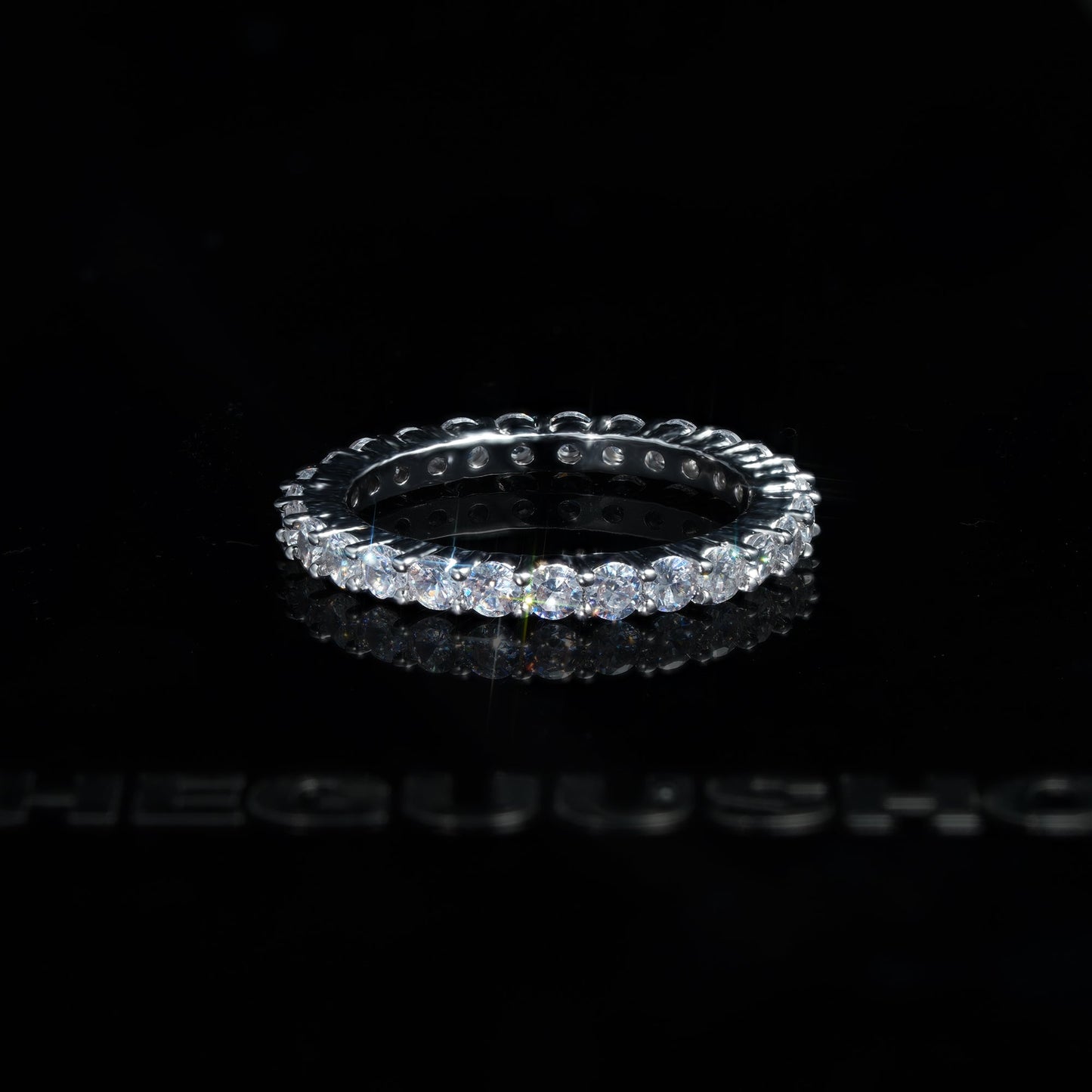 2mm Iced CZ Ripple Micro-inlay Ring
