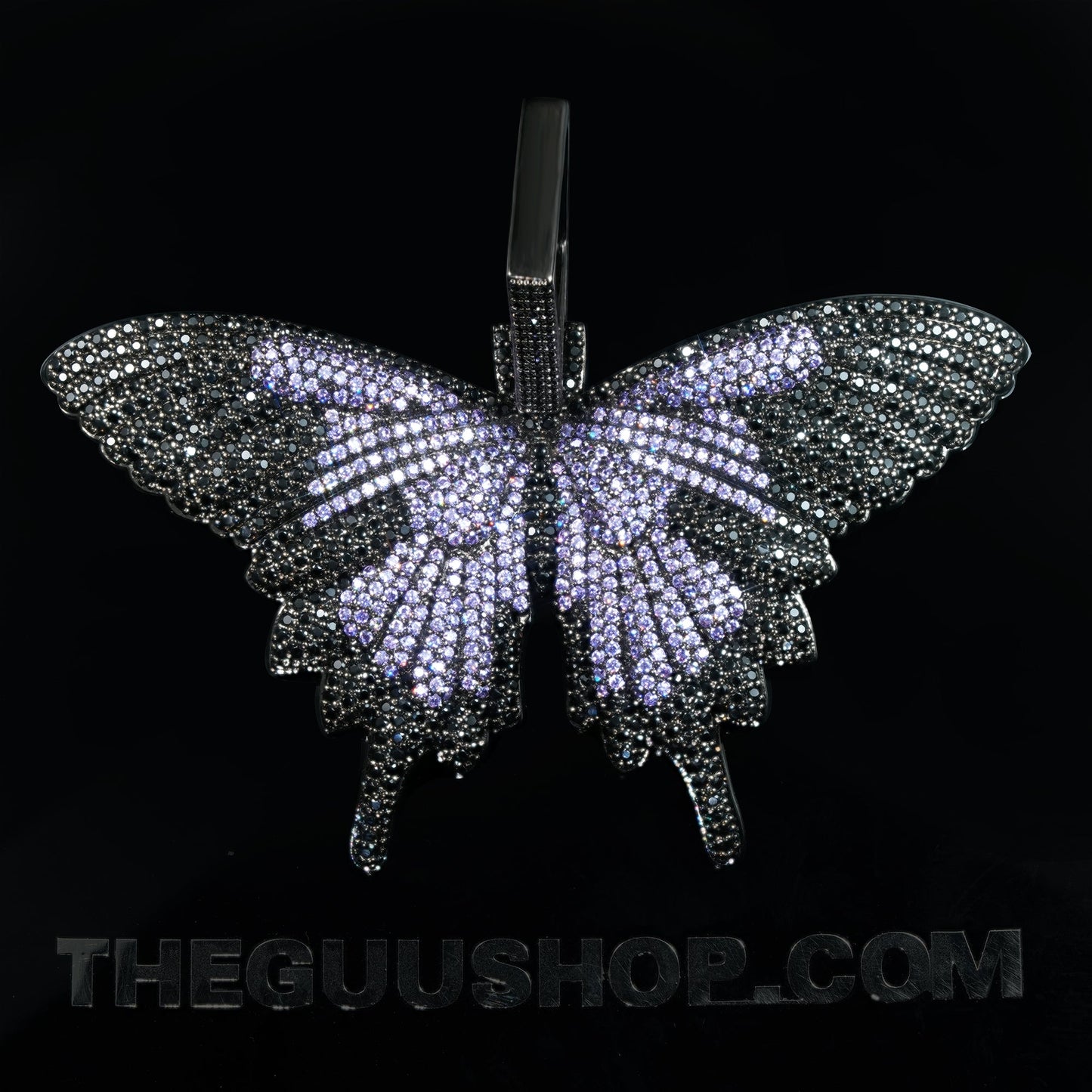 18K Gold-Plated Micro-inlay AAA CZ Butterfly Pendant Necklace