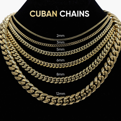 Diamond Cuban Link Chain in Yellow Gold - 19mm