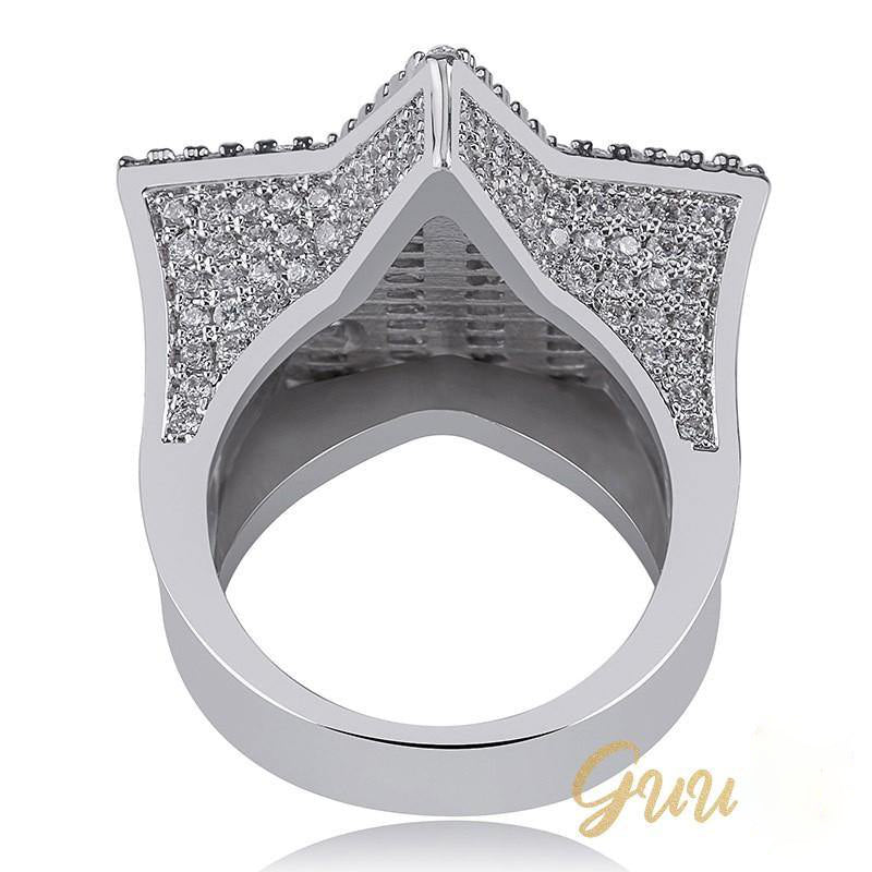 18K Gold-Plated Micro-inlay AAA CZ Pentagram Ring