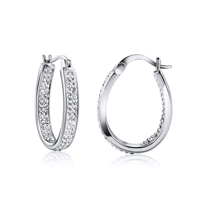18K Gold Plated Austrian Crystal Hoop Earrings