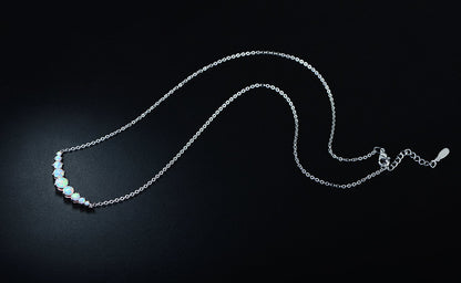 18K Gold Plated Graduated Opal Necklace
