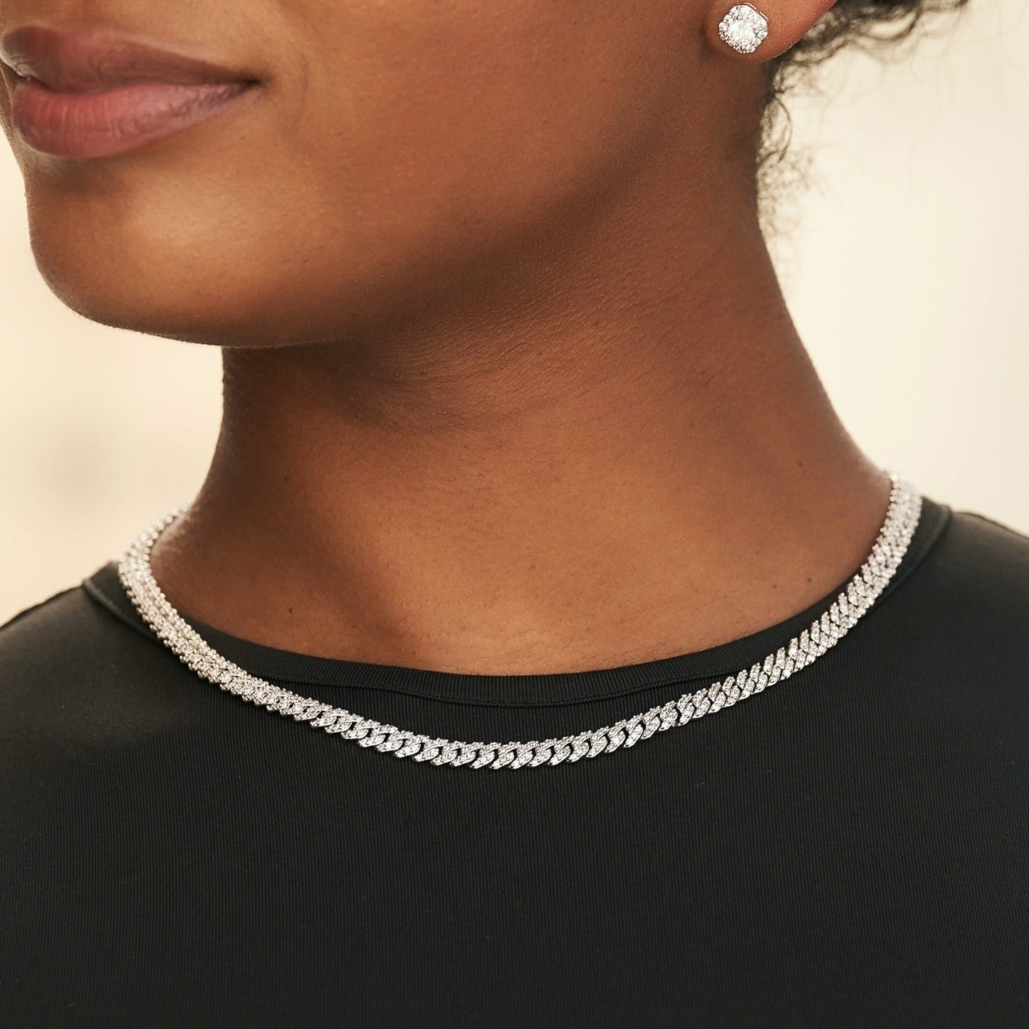 Diamond Cuban Necklaces Bundle in White Gold