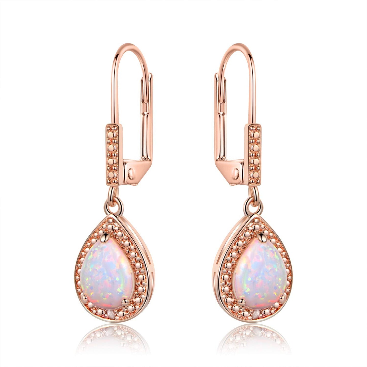 18K Gold Plated Opal Drop Earrings