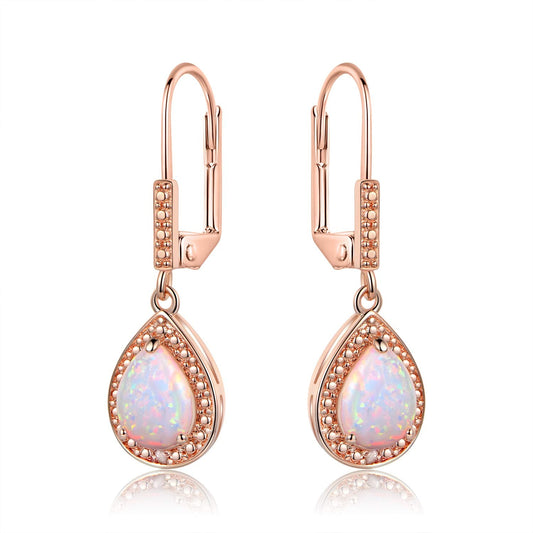 18K Gold Plated Opal Drop Earrings
