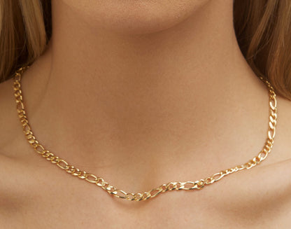 18K Gold Plated 5MM Figaro Necklace