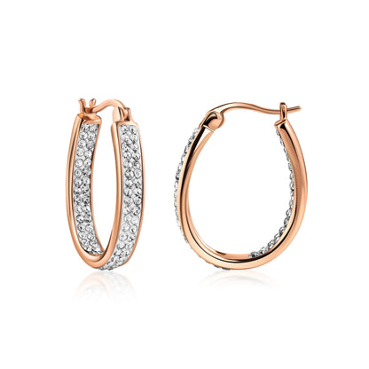 18K Gold Plated Austrian Crystal Hoop Earrings