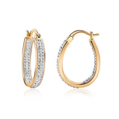 18K Gold Plated Austrian Crystal Hoop Earrings