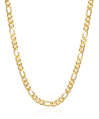 18K Gold Plated 5MM Figaro Necklace