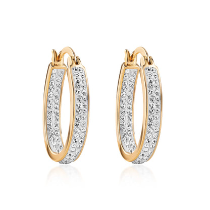 18K Gold Plated Austrian Crystal Hoop Earrings