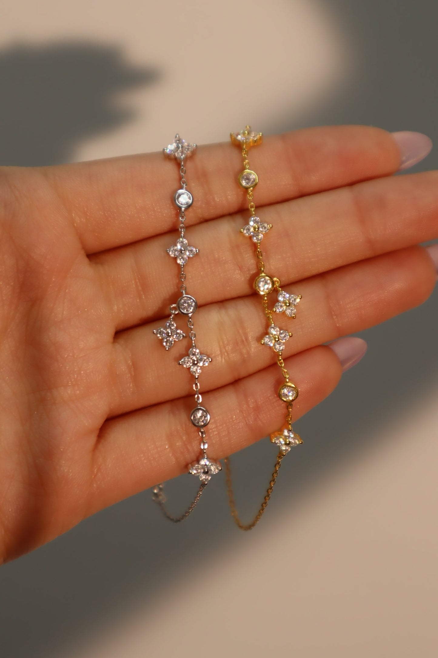 925 Sterling Silver Multi Starlight Petal Bracelet