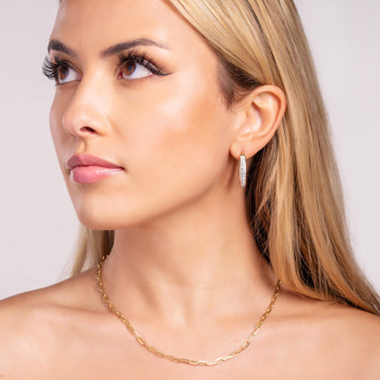 18K Gold Plated Austrian Crystal Hoop Earrings