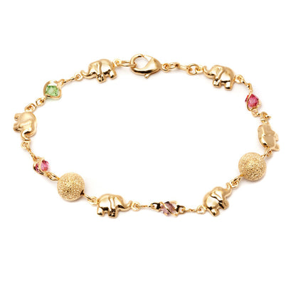 18K Gold Plated Lucky Elephant Charm Anklet