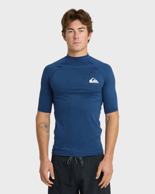 Everyday UPF 50 Short Sleeve Rashguard - Monaco Blue Heather
