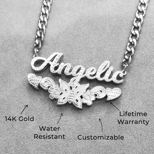 Women Jewelry - White Gold Name Necklace | Style # N10