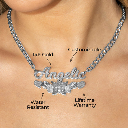Women Jewelry - White Gold Name Necklace | Style # N10