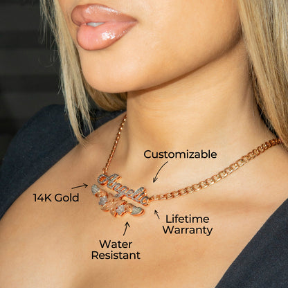 Women Jewelry - Rose Gold Name Necklace | Style # N10