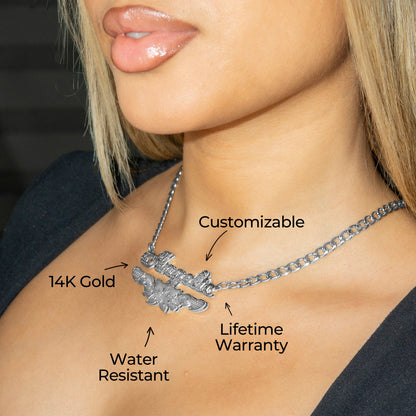 Women Jewelry - White Gold Name Necklace | Style # N10