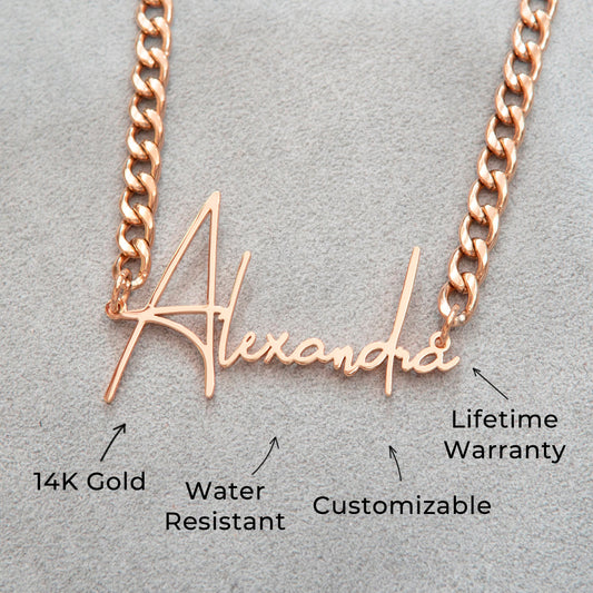Women Jewelry - Rose Gold Name Necklace | Style # N31
