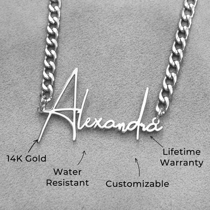 Women Jewelry - White Gold Name Necklace | Style # N31