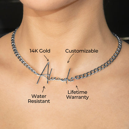 Women Jewelry - White Gold Name Necklace | Style # N31