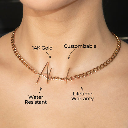 Women Jewelry - Rose Gold Name Necklace | Style # N31