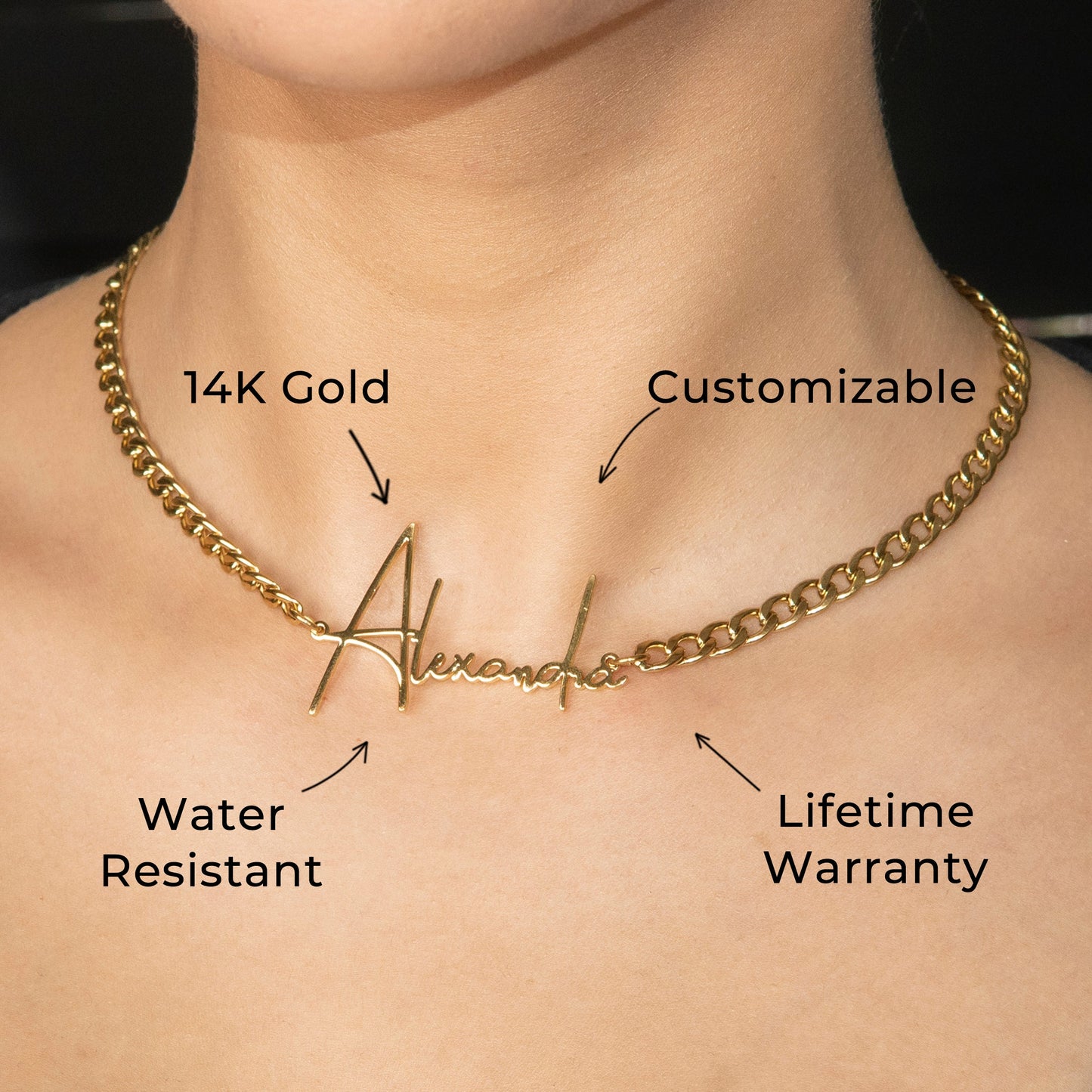 Women Jewelry - Gold Name Necklace | Style # N31