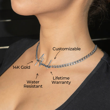 Women Jewelry - White Gold Name Necklace | Style # N31