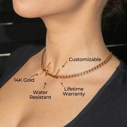 Women Jewelry - Rose Gold Name Necklace | Style # N31