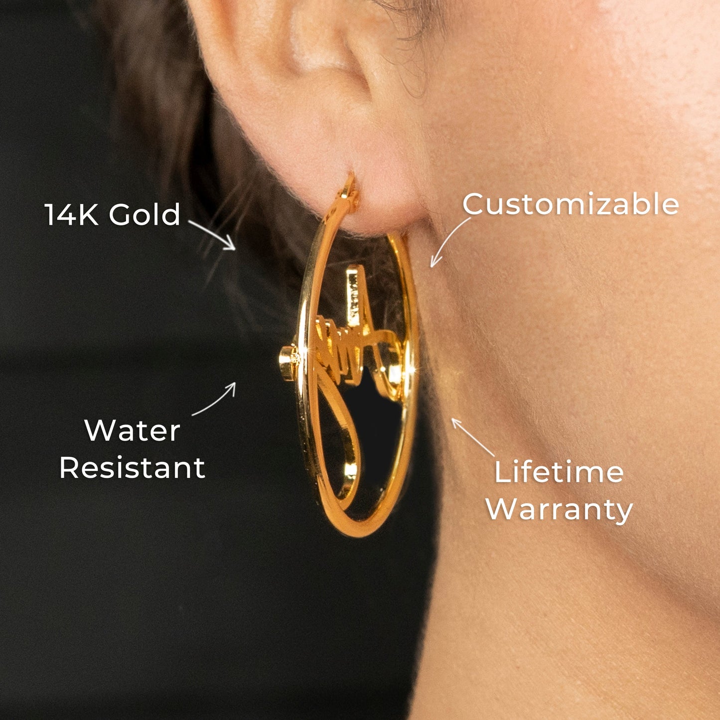 Women Jewelry - 14K Gold Hoop Earrings | Style # E20