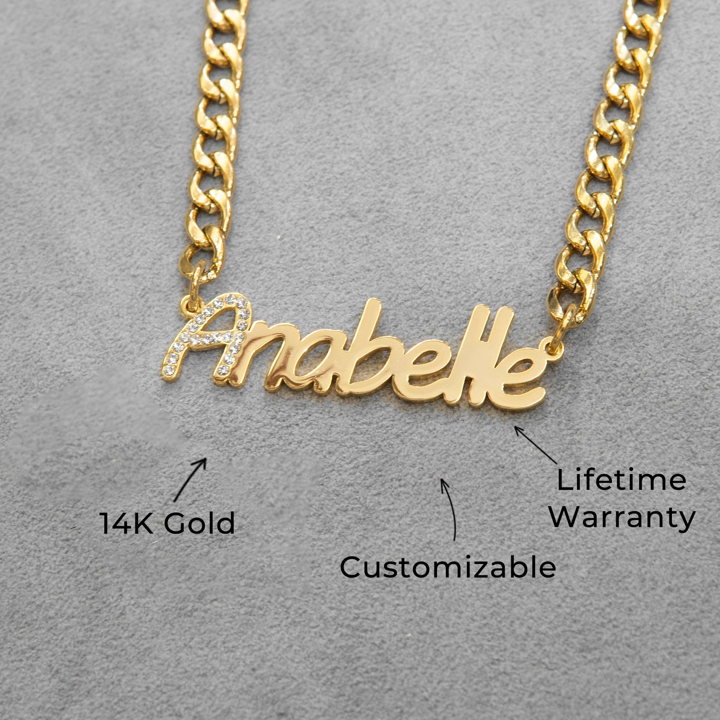 Women Jewelry - Iced Out VVS Name Necklace | Style # N44
