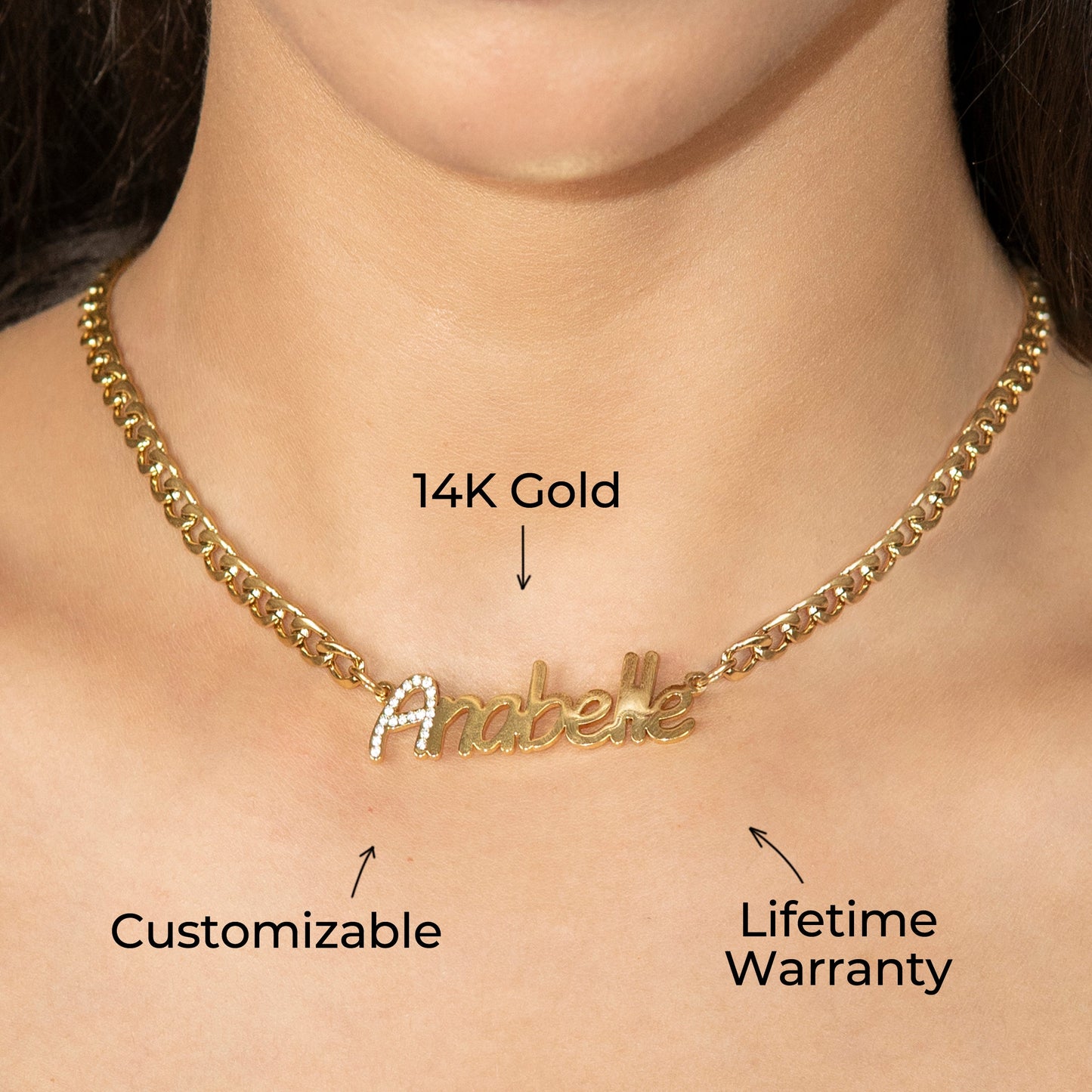 Women Jewelry - Iced Out VVS Name Necklace | Style # N44