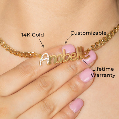 Women Jewelry - Iced Out VVS Name Necklace | Style # N44