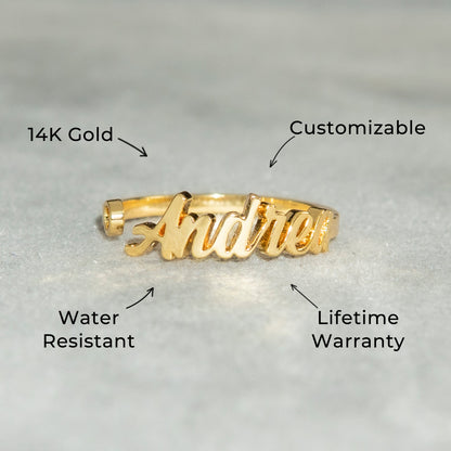 Women Jewelry - Gold Name Ring | Style # R35