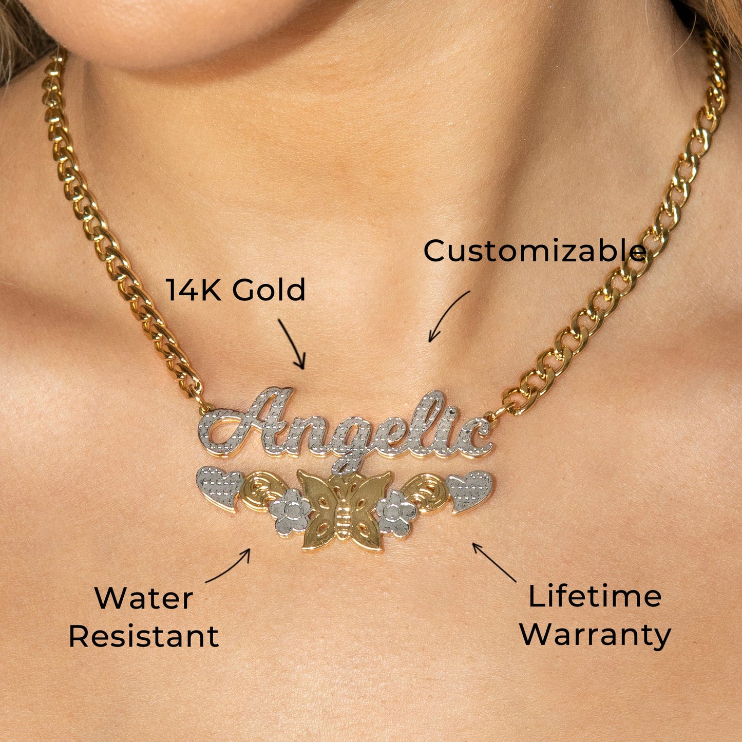 Women Jewelry - Gold Name Necklace | Style # N10