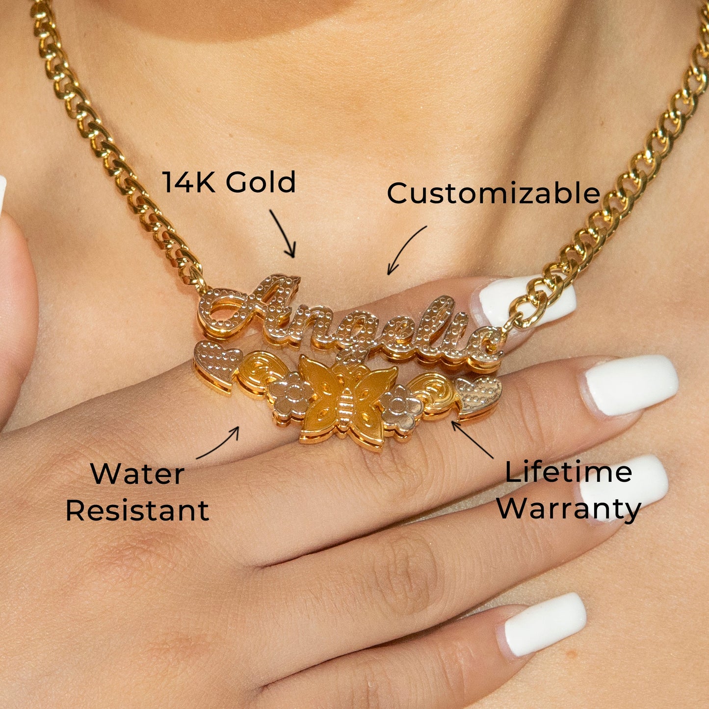 Women Jewelry - Gold Name Necklace | Style # N10