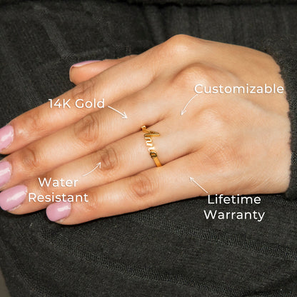 Women Jewelry - Gold Name Ring | Style # R03