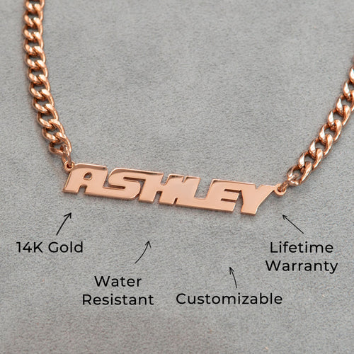 Women Jewelry - Rose Gold Name Necklace | Style # N13