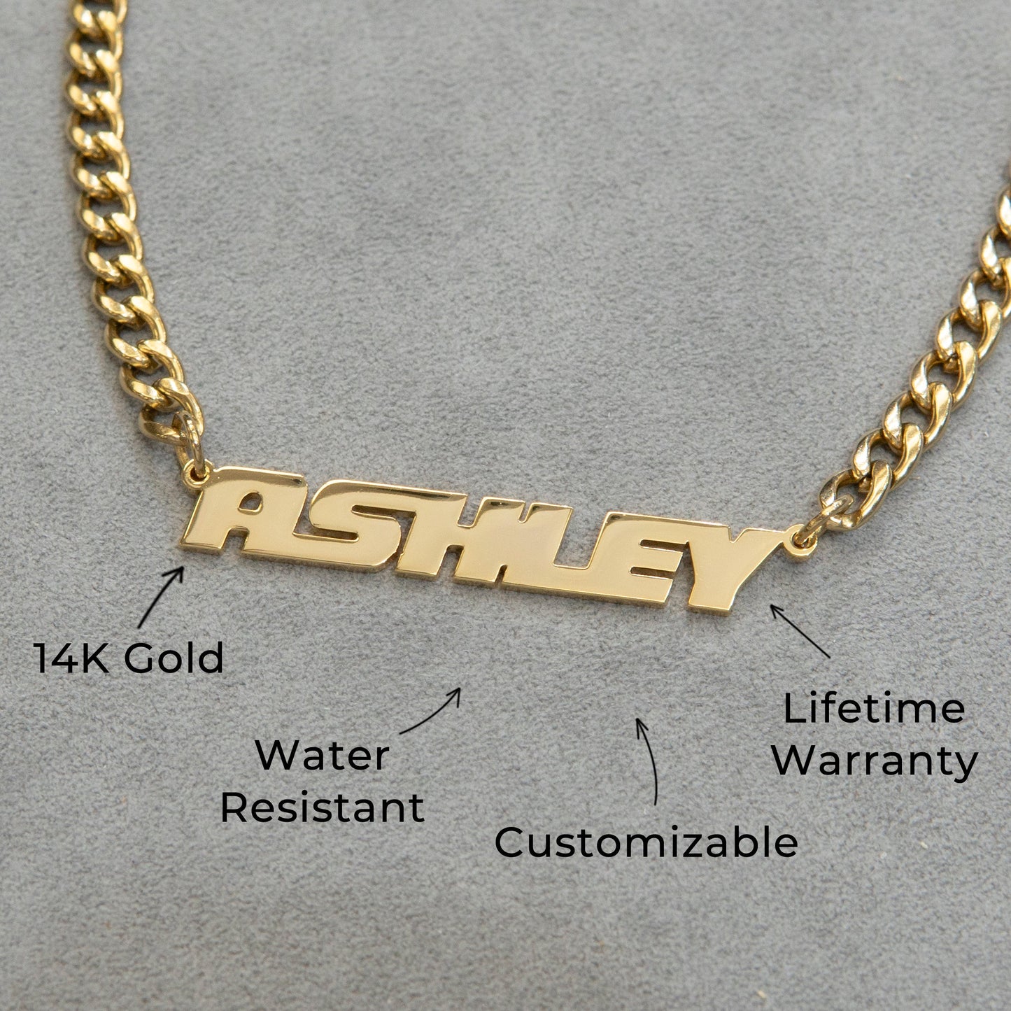Women Jewelry - Gold Name Necklace | Style # N13