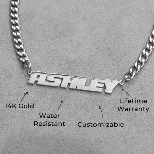Women Jewelry - White Gold Name Necklace | Style # N13