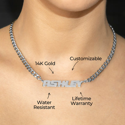 Women Jewelry - White Gold Name Necklace | Style # N13