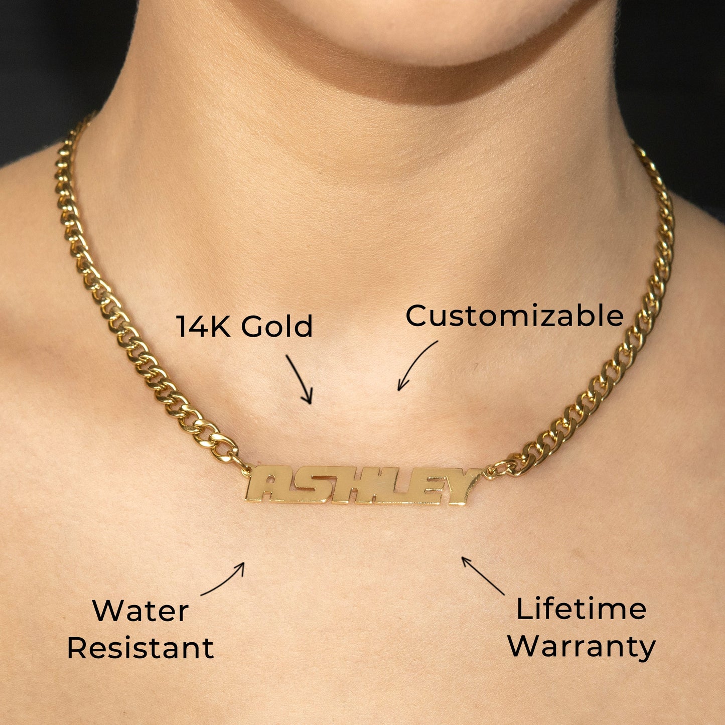 Women Jewelry - Gold Name Necklace | Style # N13