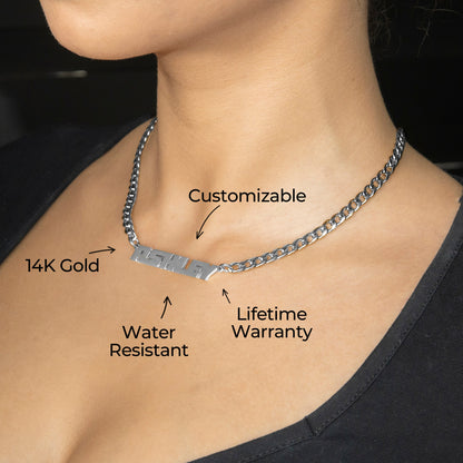 Women Jewelry - White Gold Name Necklace | Style # N13