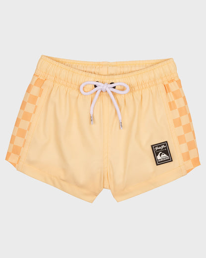 BinkyBro x Quiksilver Checkers Peach Swim Trunks