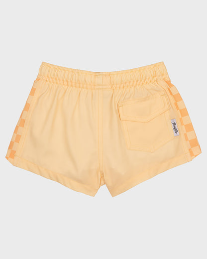 BinkyBro x Quiksilver Checkers Peach Swim Trunks