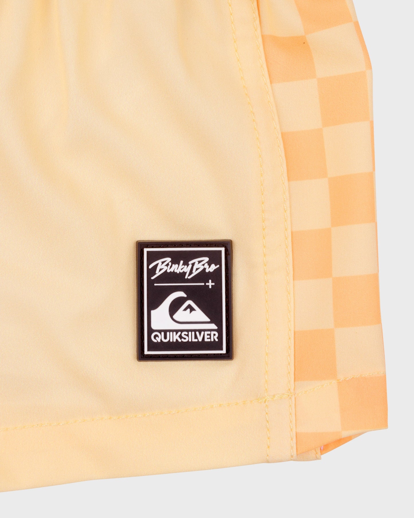 BinkyBro x Quiksilver Checkers Peach Swim Trunks